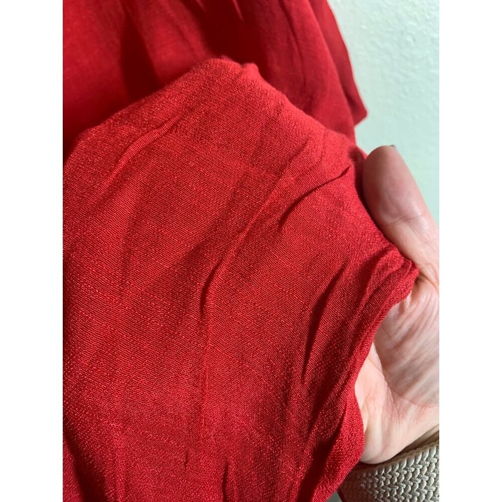 Chic Red High-Low Women's Dress - Picture 3 of 4